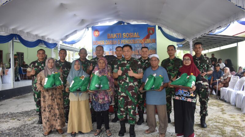 HUT TNI ke 80, Kodam XXII Tambun Bungai Gelar Baksos Kesehatan.