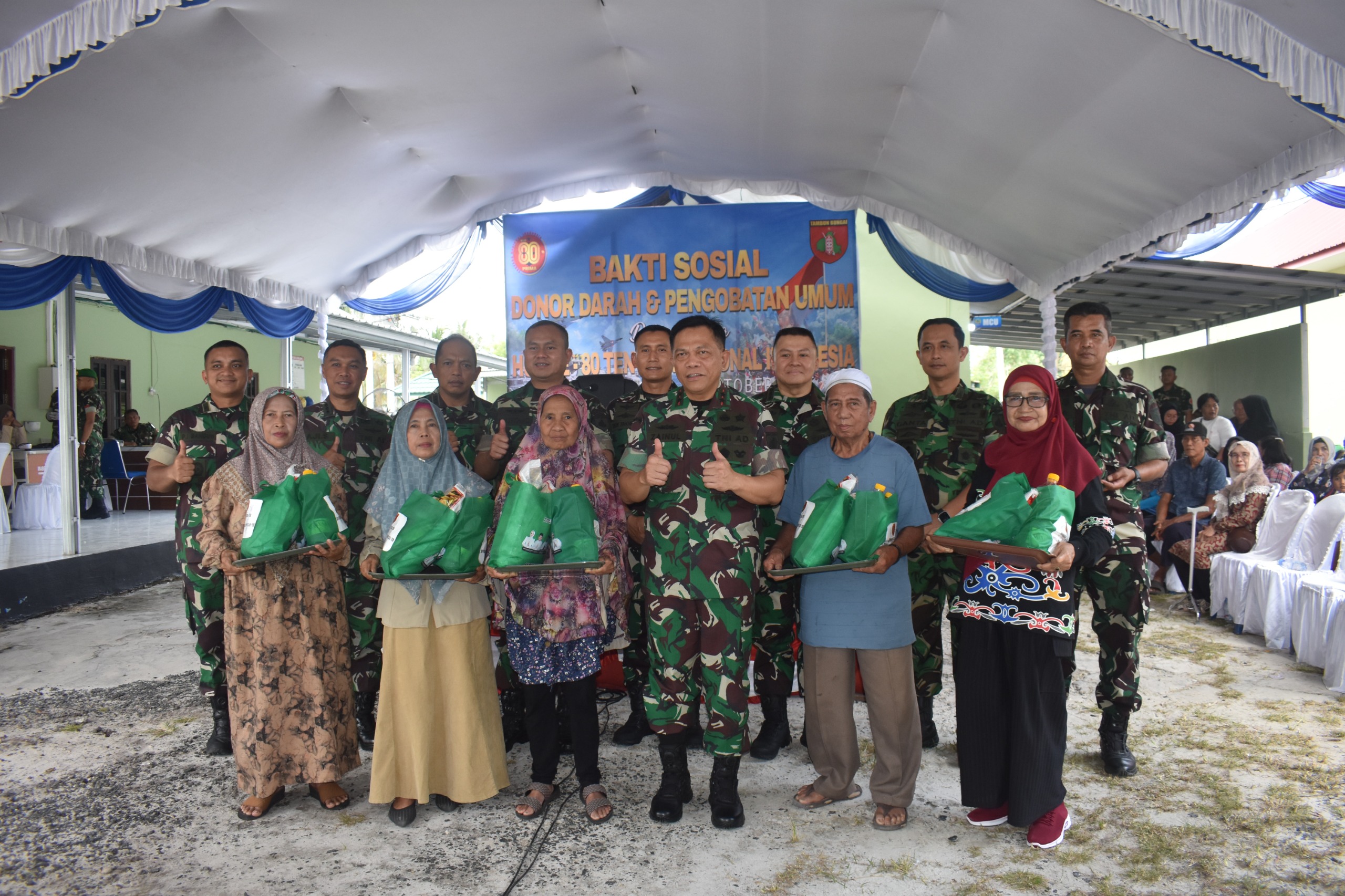 HUT TNI ke 80, Kodam XXII Tambun Bungai Gelar Baksos Kesehatan.