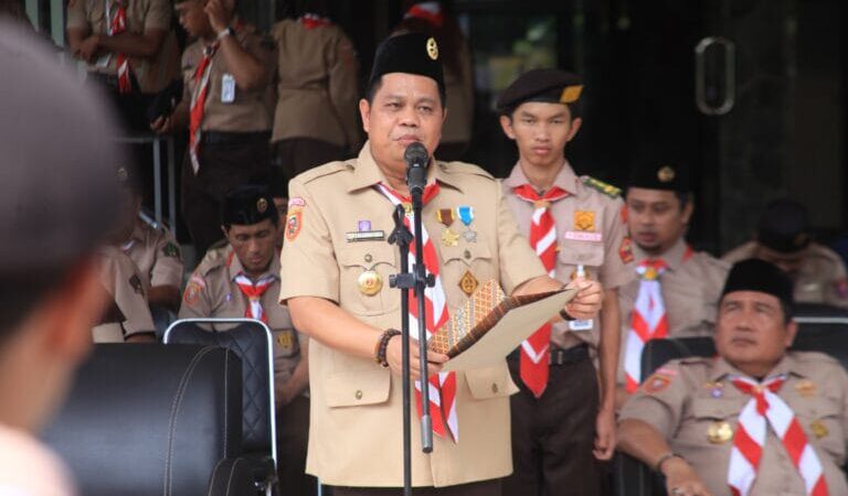 Agustan Saing Pimpin Apel Pramuka GERSAKAWA.