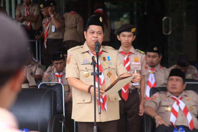 Agustan Saing Pimpin Apel Pramuka GERSAKAWA.