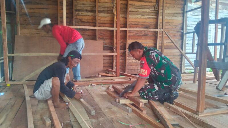Babinsa Kodim 1016/Plk Monitoring Bedah Rumah Tidak Layak Huni