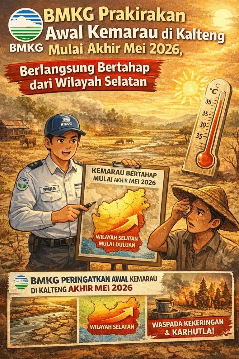 Prakirakan BMG, Mulai Kemarau di Kalteng Akhir Mei 2026 Bertahap.