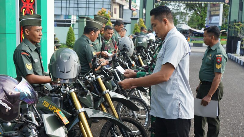 Cegah Pelanggaran, Kodim 1016/Palangka Raya Cek Kelengkapan Kendaraan Prajurit 