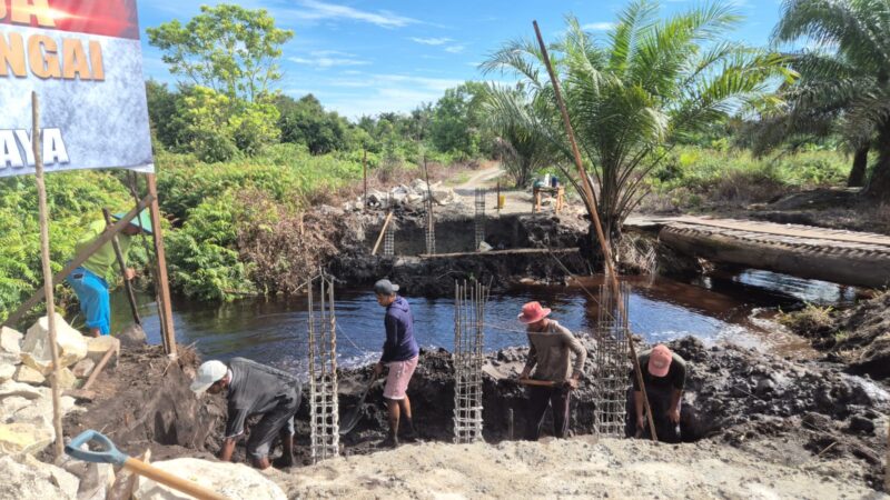 Pondasi mulai Dicor, Jembatan Garuda di Habaring Hurung Kian Nyata