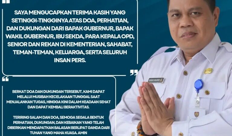 Pulih Dari Laka Tunggal, Kadishut Kalteng Agustan Saining Sampaikan Terimakasih Kepada Semua.