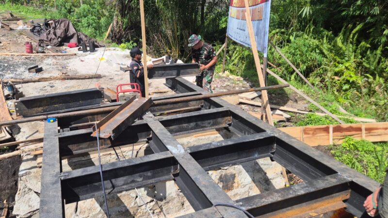 TNI Hadir Untuk Rakyat, Pembangunan Jembatan Garuda Memasuki Proses Perakitan Besi WF