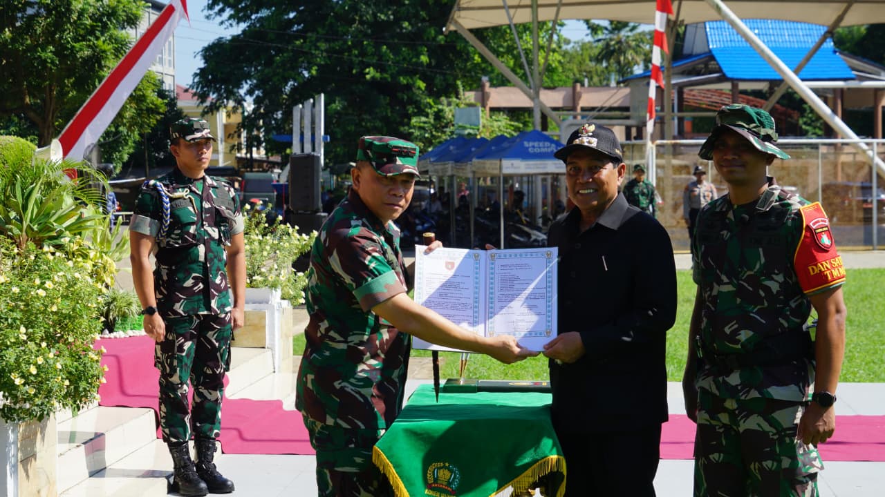 Pangdam XXII/TB Pimpin Upacara penutupan TMMD ke -128 TA. 2026 diwilayah Kodim 1003/HSS