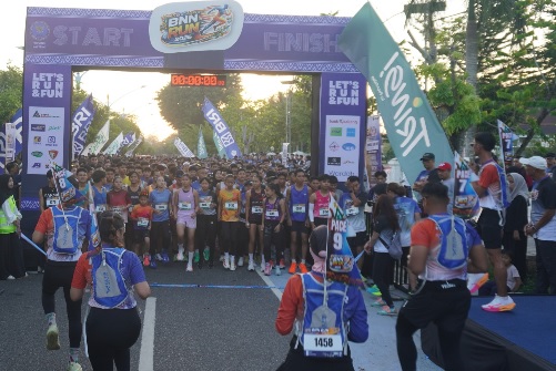 3.000 Peserta Ramaikan Fun Run 5K & Jalan Sehat 3K BNN Run 2026 Di Palangka Raya