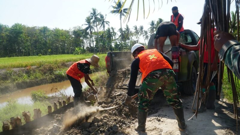 TMMD KE-129 LANJUTKAN PENGERJAAN PENINGKATAN BADAN JALAN 1,2 KM DI DESA BANDARAYA