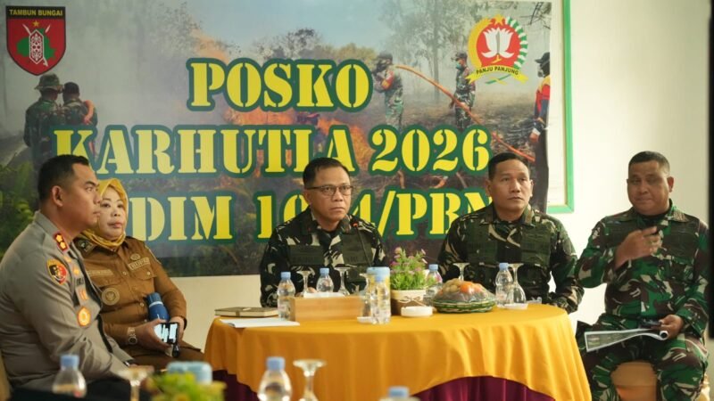 PANGDAM XXII/TAMBUN BUNGAI IKUTI VICON BERSAMA PRESIDEN, EVALUASI DAN PERCEPATAN PENANGANAN KARHUTLA DI TNTP. 