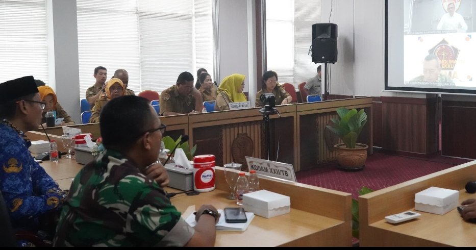 Kodam XXII/Tambun Bungai Ikuti Rakor Pengendalian Inflasi 