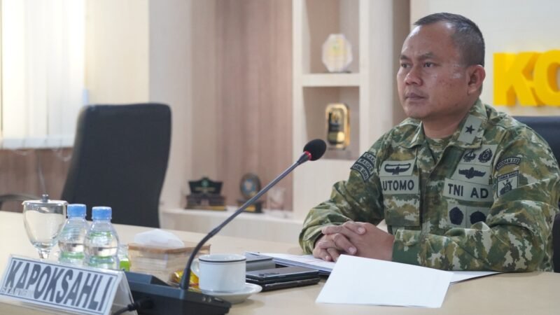 Kapoksahli Pangdam XXII/TB Ikuti Vicon Evaluasi KDKMP