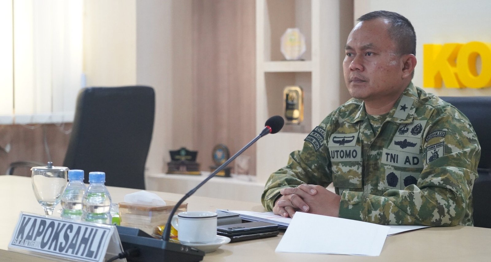 Kapoksahli Pangdam XXII/TB Ikuti Vicon Evaluasi KDKMP