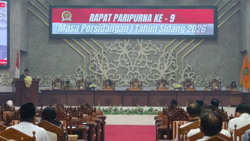 DPRD Kalteng Gelar Rapat Paripurna Ke-9 Masa Persidangan I Tahun Sidang 2026.