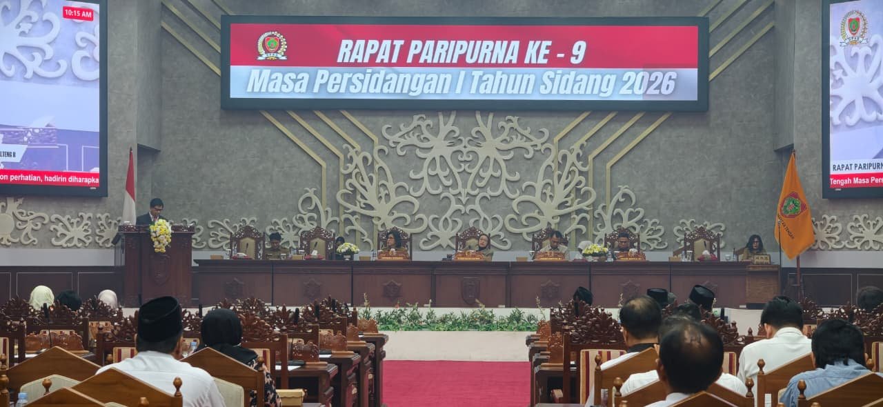 DPRD Kalteng Gelar Rapat Paripurna Ke-9 Masa Persidangan I Tahun Sidang 2026.