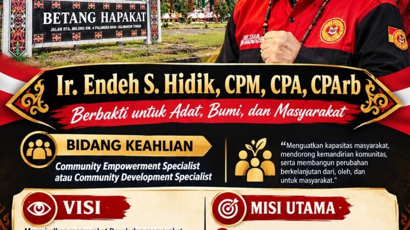 Ir. Endeh S. Hidik, CPM, CPA, CPArb Maju Calon Ketua DAD Kalteng Priode 2026‑2031.