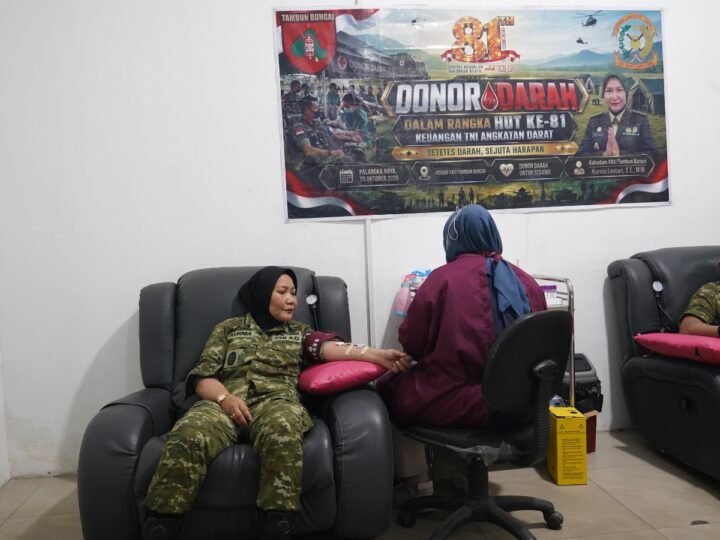 KUDAM XXII/TB PERINGATI HUT KEUANGAN TNI AD DENGAN GELAR AKSI DONOR DARAH