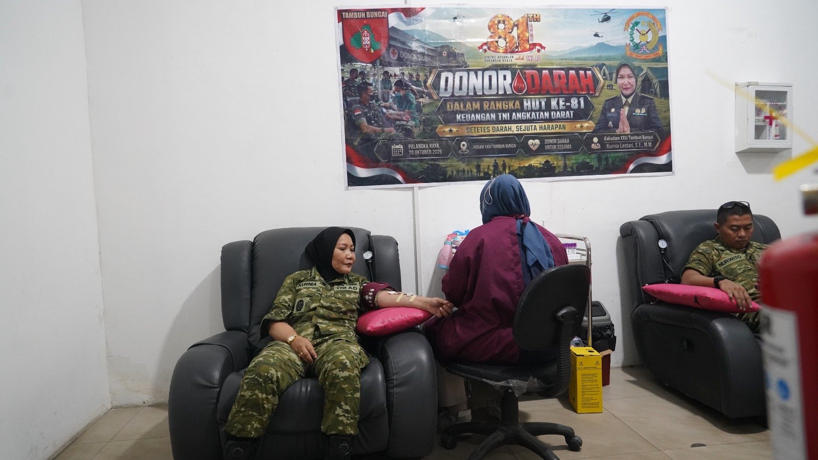 KUDAM XXII/TB PERINGATI HUT KEUANGAN TNI AD DENGAN GELAR AKSI DONOR DARAH
